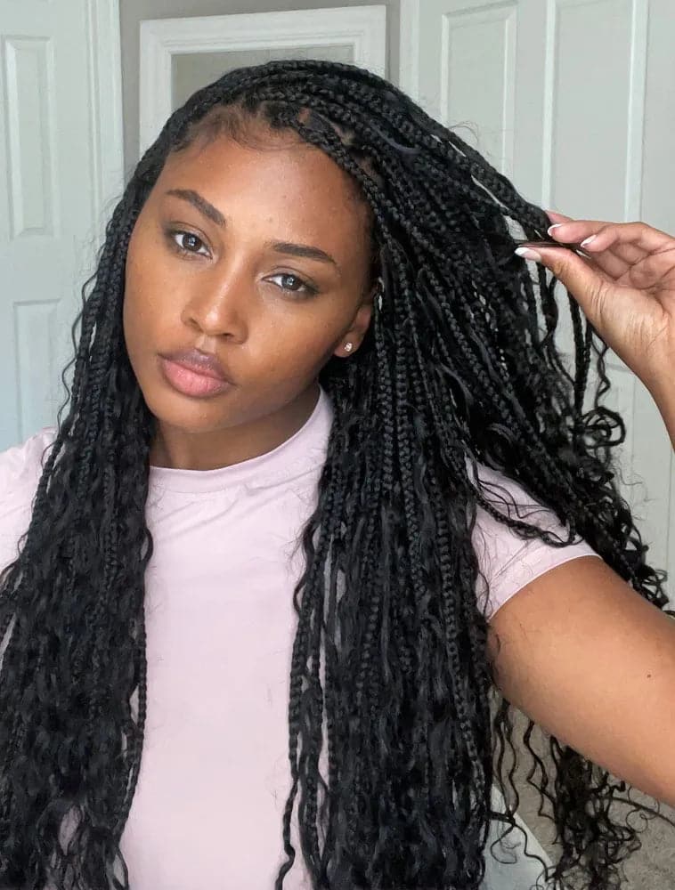 Knotless Braids styled at KP Professional Hair Braiding
